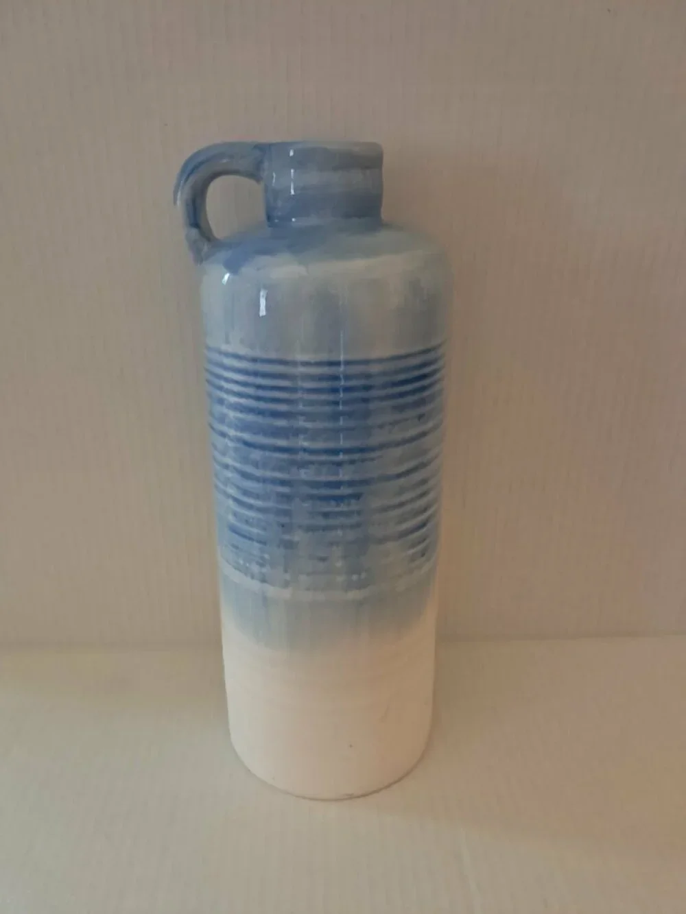 Modern Blue White Striped Ceramic Flower Vase